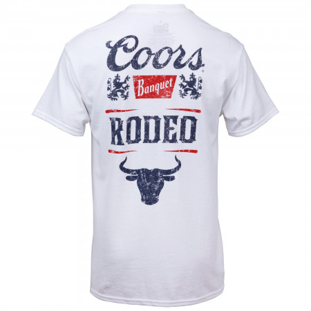 Coors Banquet Rodeo Throwback Style Logo Front and Back Print T-Shirt